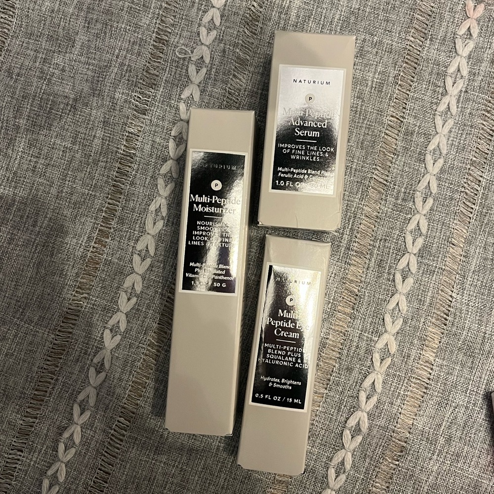 naturium multipeptide skin care bundle moisturizer, eye cream, serum